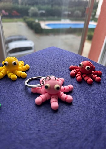 Renkli Ahtapot Figürlü Anahtarlık - Görsel 5