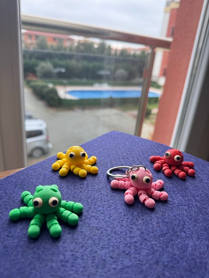 Renkli Ahtapot Figürlü Anahtarlık - Görsel 4