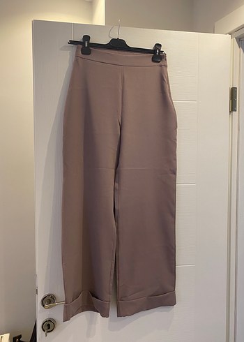 Bej Midi Kumaş Kadın Pantolon