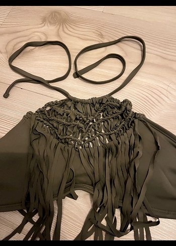 Penti Püsküllü Bohem Tarz Mini Bikini - haki yeşil