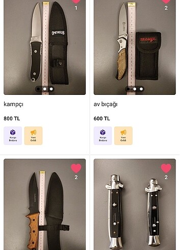  Beden çeşitli Renk Bıçak, çakı, av bıçağı, kamp bıçağı 