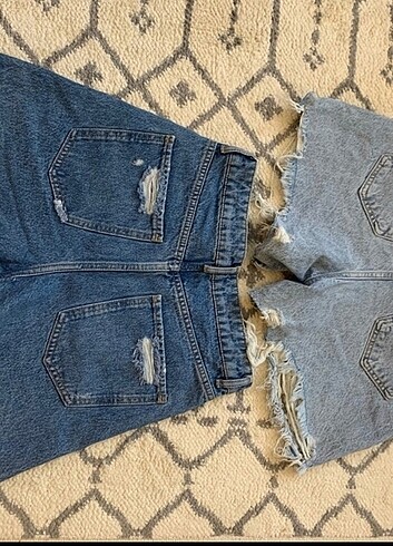 Zara yırtık detaylı yırtmaçlı kot şort - Görsel 7