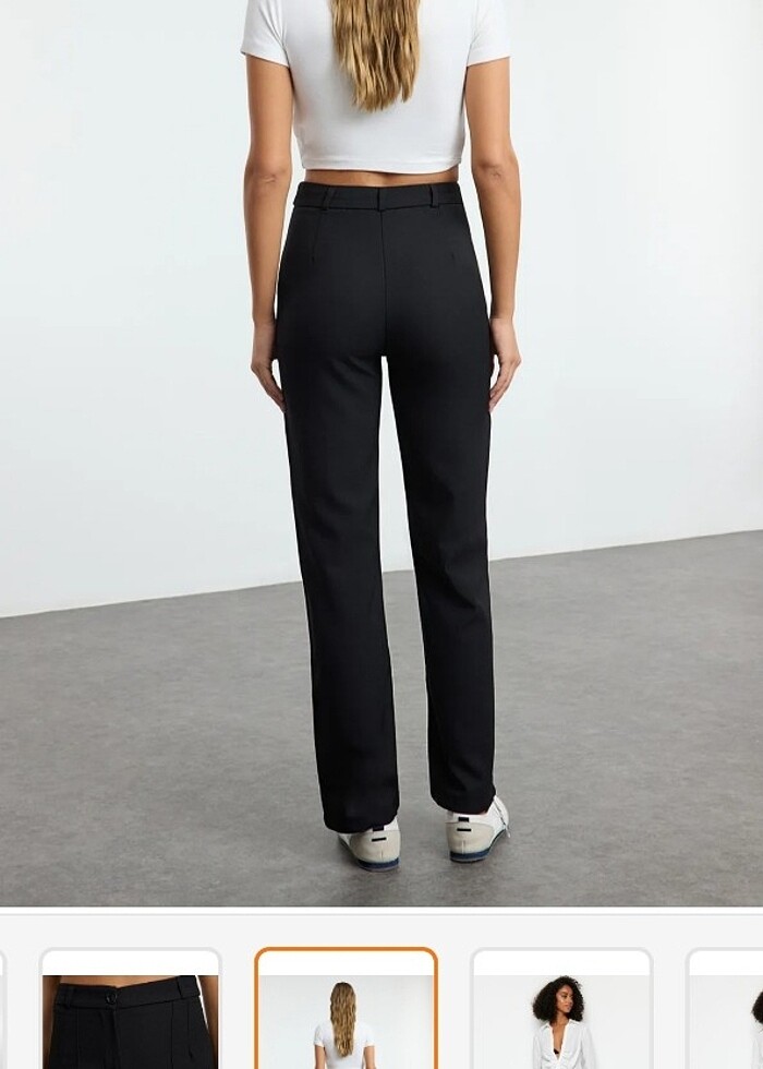 Trendyol Nervür dikişli yüksek bel pantolon - Görsel 2