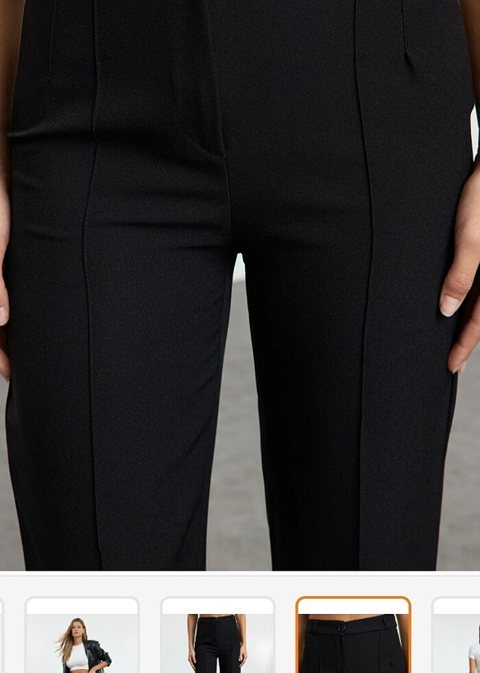 Trendyol Nervür dikişli yüksek bel pantolon - Görsel 3