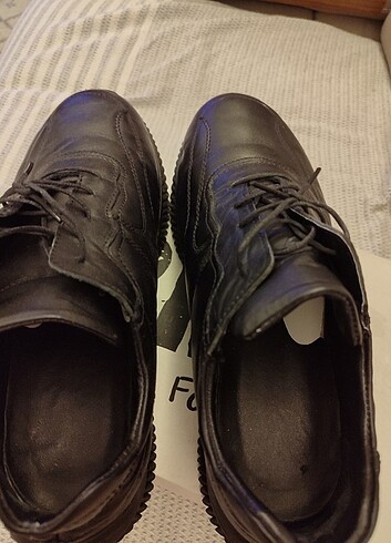Düz siyah spor ayakkabı klasik ayakkabı - Görsel 4