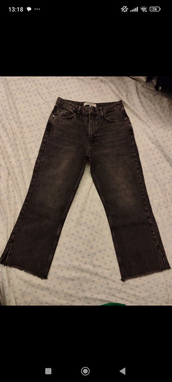 bilekte İspanyol paça kot pantolon Jean - Görsel 2