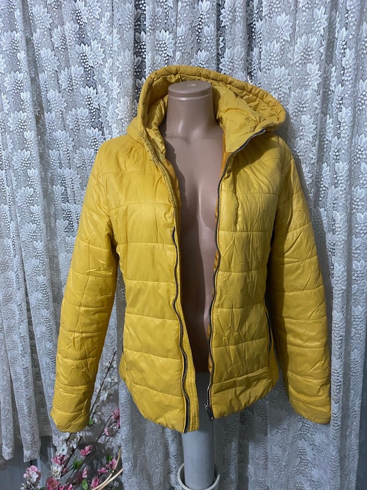 Sarı Fermuarlı Kadın Kışlık Mont - Görsel 2