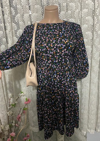 Çiçek Desenli Bohem Midi Elbise - Görsel 3