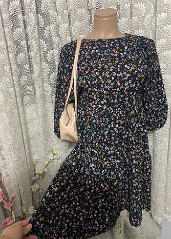 Çiçek Desenli Bohem Midi Elbise - Görsel 4