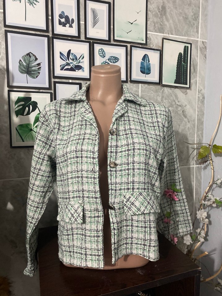 Düğmeli, Mini, Çok Renkli Kadın Ceket - Görsel 3