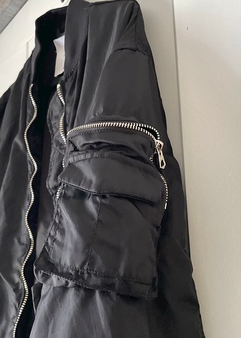 s Beden Siyah Fermuarlı Kadın Street Wear Ceket