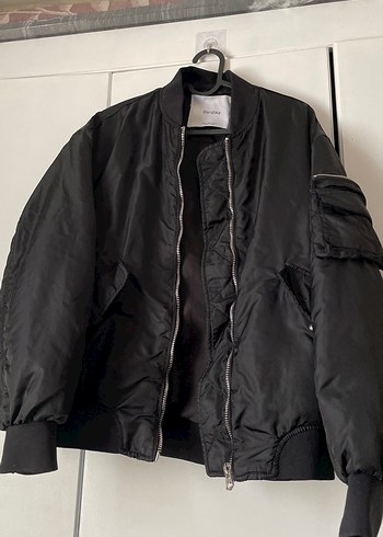 Siyah Fermuarlı Kadın Street Wear Ceket