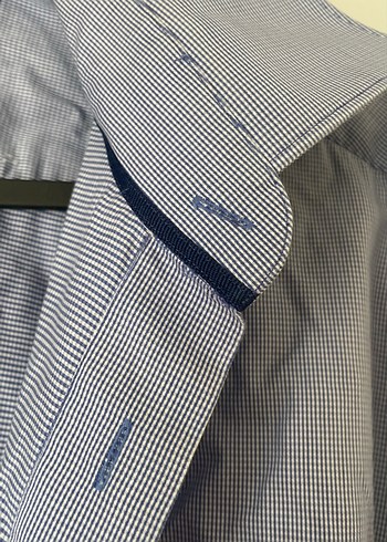 Gri Keten Erkek Gömlek Uzun Kollu - Görsel 8