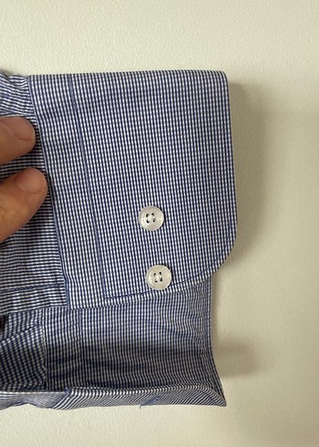 Gri Keten Erkek Gömlek Uzun Kollu - Görsel 6