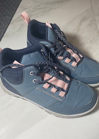 Kızlar için Bağcıklı Denim Spor Ayakkabı - Görsel 3