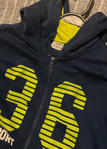 Erkek Çocuk Lacivert Kapüşonlu Fermuarlı Sweatshirt - Görsel 7