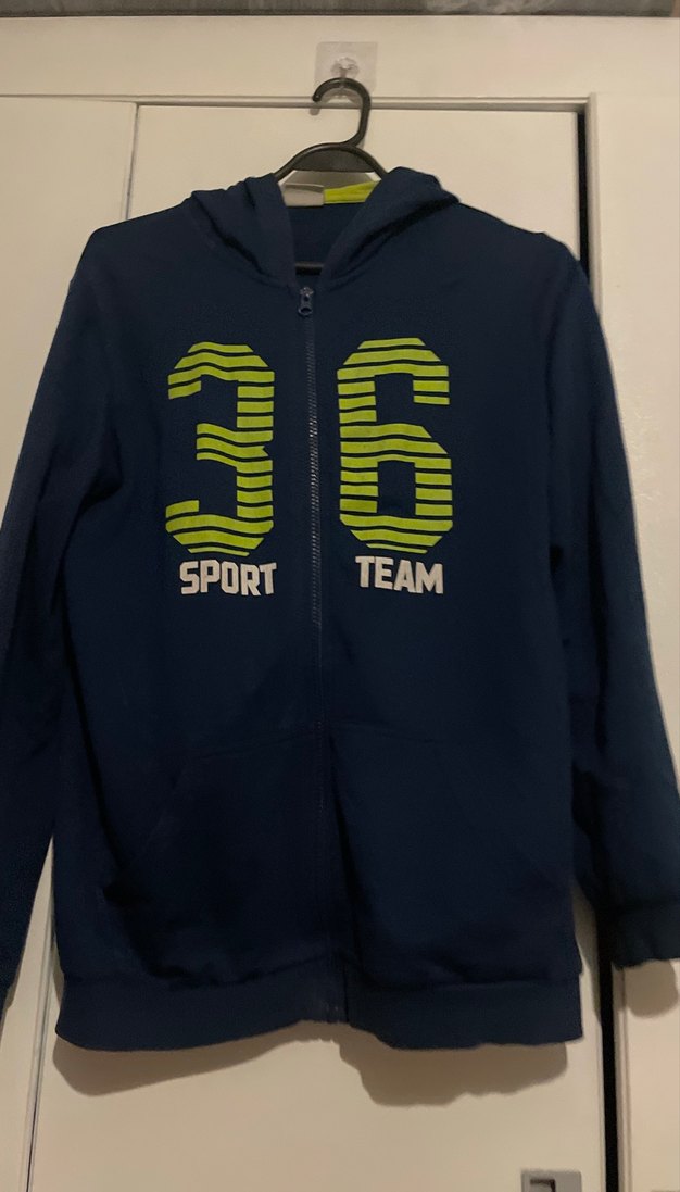 Erkek Çocuk Lacivert Kapüşonlu Fermuarlı Sweatshirt - Görsel 2