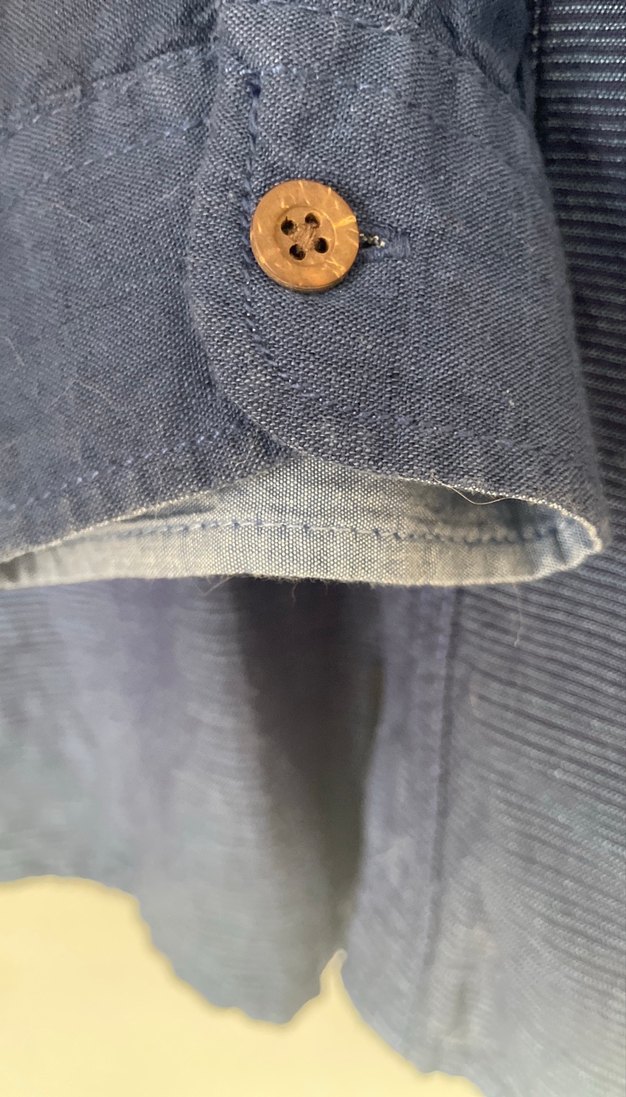 Lacivert Erkek Keten Gömlek - Görsel 4