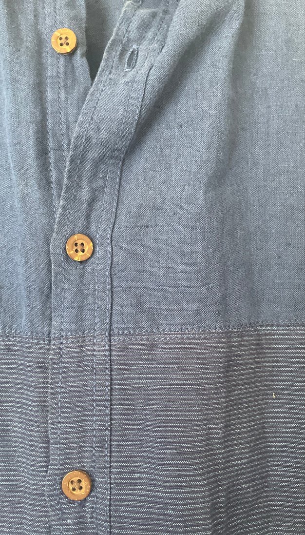 Lacivert Erkek Keten Gömlek - Görsel 3