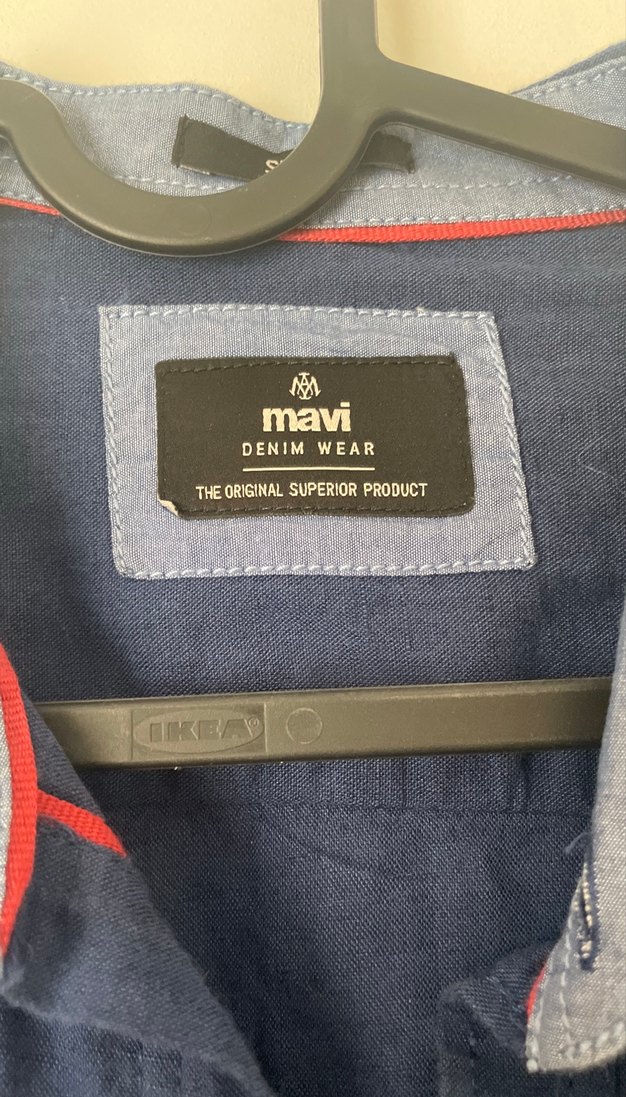 Lacivert Erkek Keten Gömlek - Görsel 2