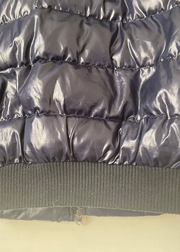 Koyu Mavi Fermuarlı Kadın Kışlık Mont - Görsel 9