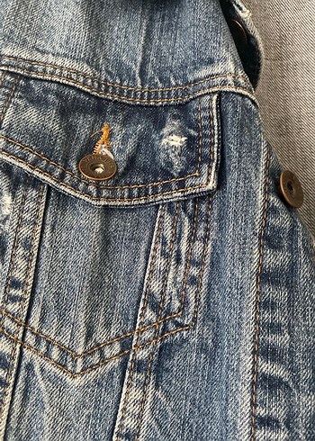 Mavi Denim Ceket Uzun Kollu - Görsel 4