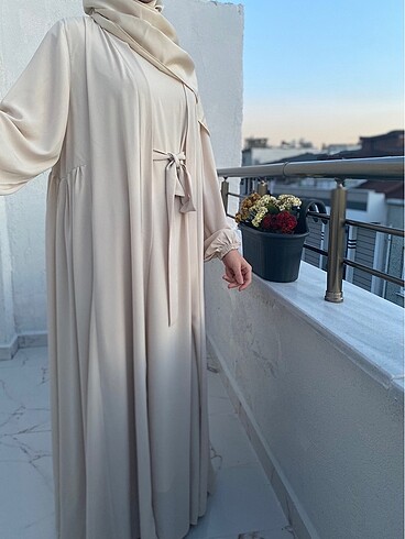 diğer Beden ten rengi Renk 3 lü set abaya krem