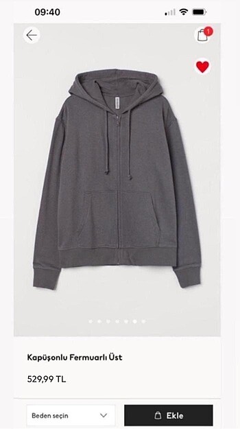 s Beden gri Renk H&M Sweatshirt