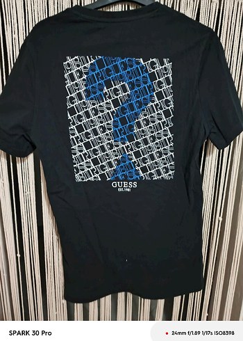 Siyah Guess erkek Tişört, Kısa Kollu, Rahat Kesim - Görsel 2