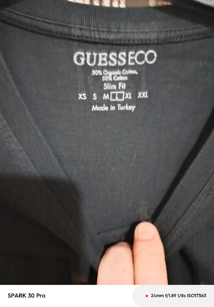 Siyah Guess erkek Tişört, Kısa Kollu, Rahat Kesim - Görsel 3