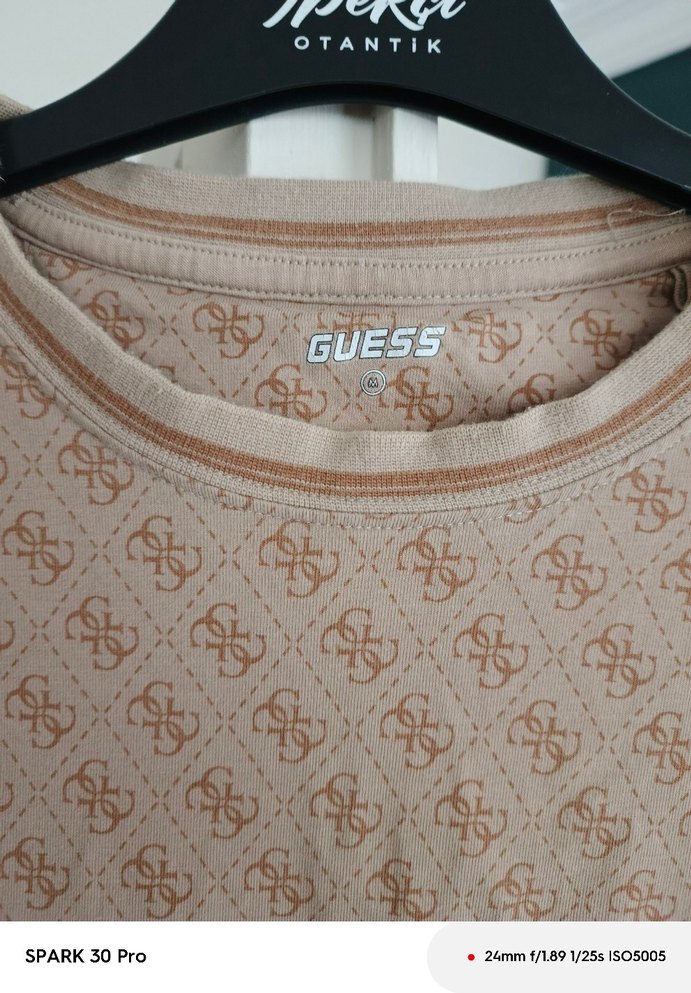 orjinal guess Düğmeli Pamuk Tişört - Görsel 3