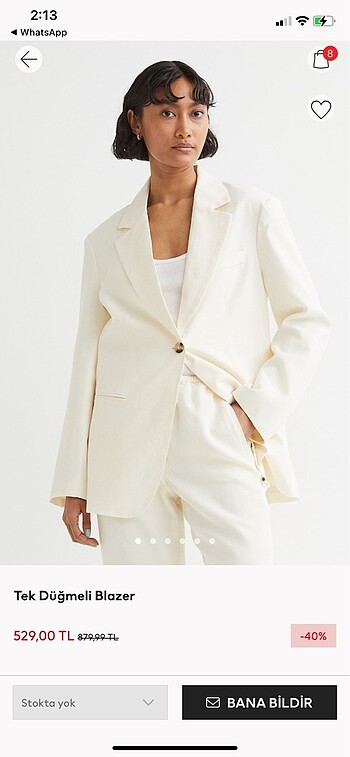 Zara h&m ekru blazer ceket