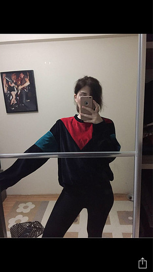 s Beden çeşitli Renk Kadife oversize sweatshirt