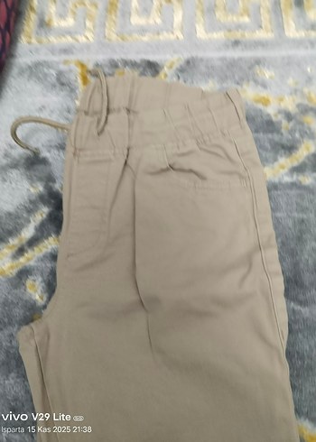 Bej Kemerli  Kumaş Pantolon - Görsel 6
