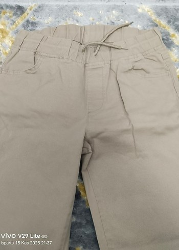 Bej Kemerli  Kumaş Pantolon - Görsel 4