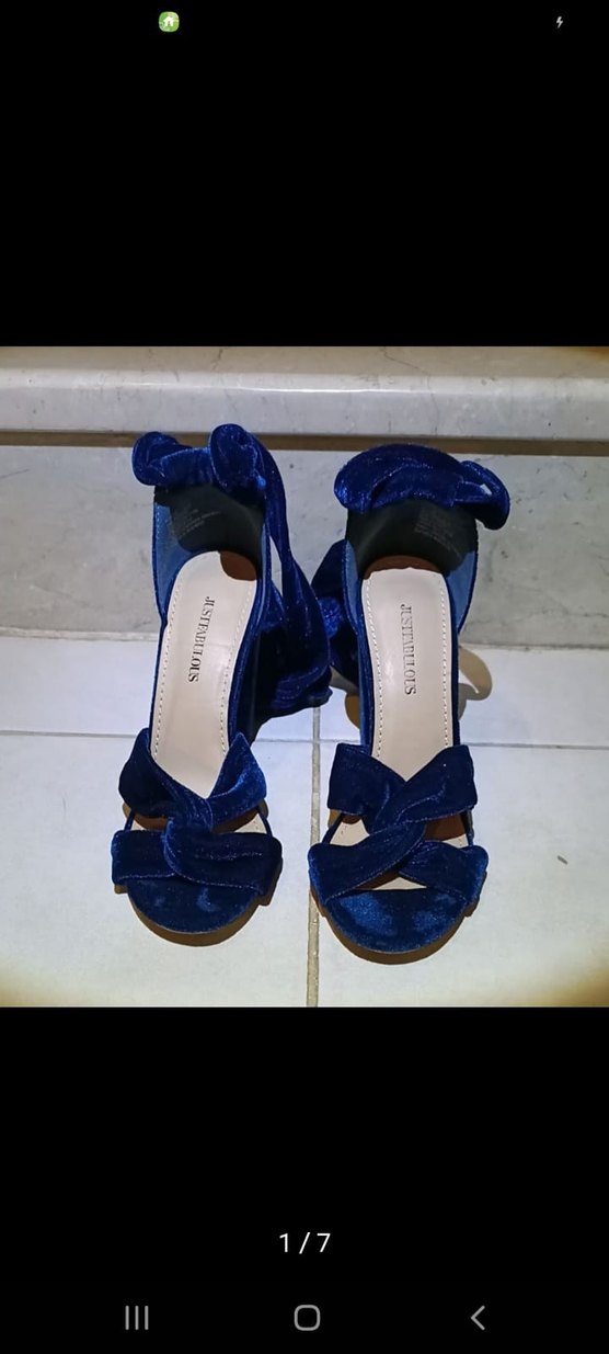 yeşil kadife bilekten bağlamalı Topuklu Kadın Ayakkabı - Görsel 4