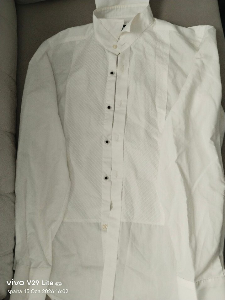 Erkek Beyaz Regular Fit Düğmeli Gömlek - Görsel 2