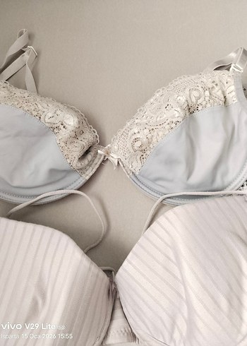 Bohem Beyaz Pastel Sütyen Seti - Görsel 2