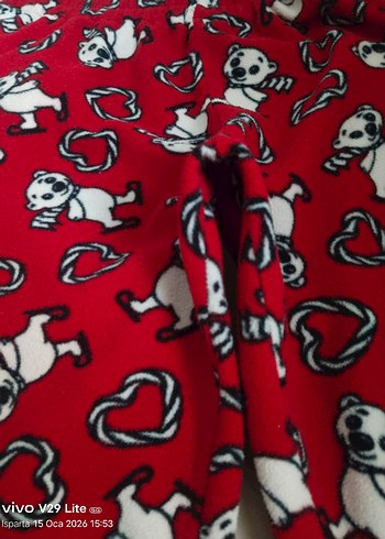 Kırmızı Baskılı polar  tayt - Görsel 4