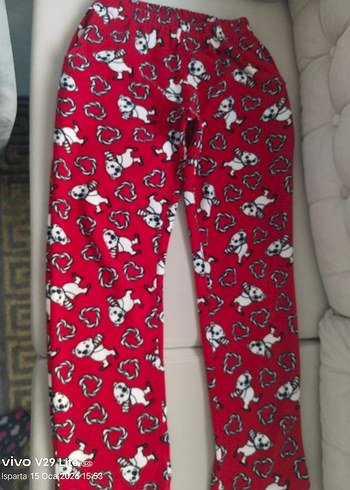 Kırmızı Baskılı polar  tayt - Görsel 3