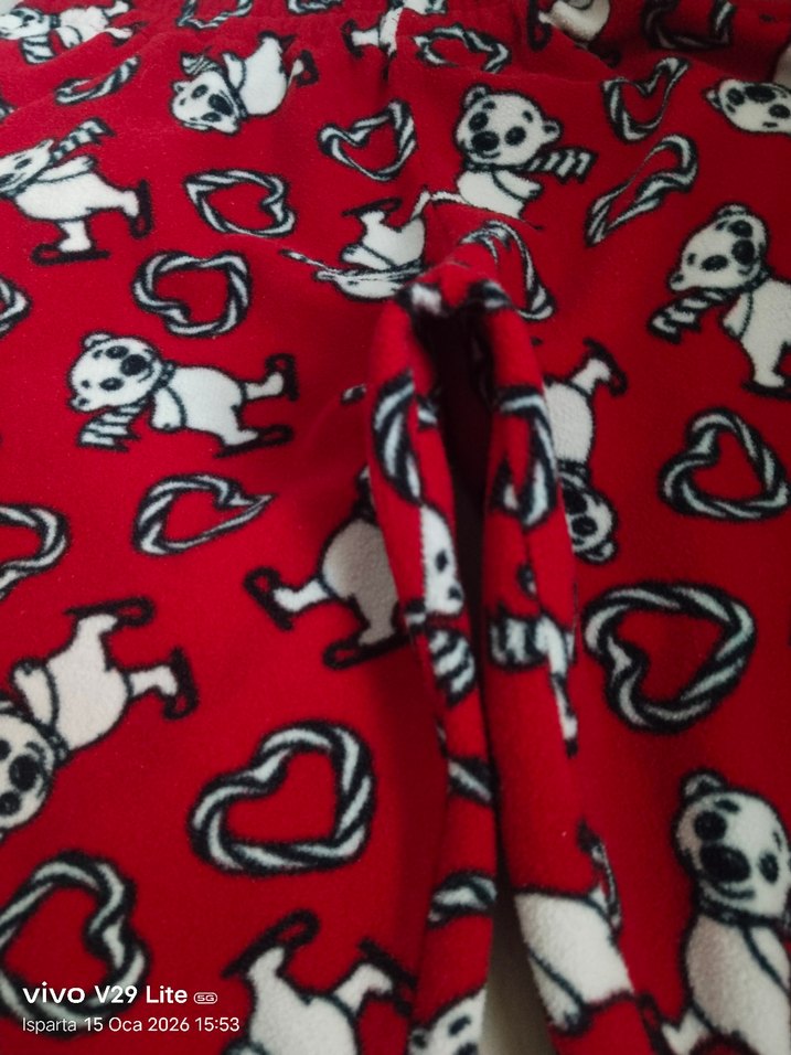Kırmızı Baskılı polar  tayt - Görsel 4