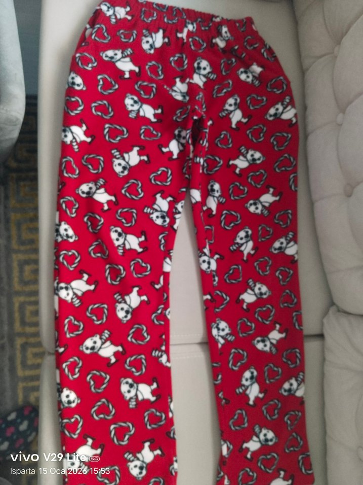 Kırmızı Baskılı polar  tayt - Görsel 3