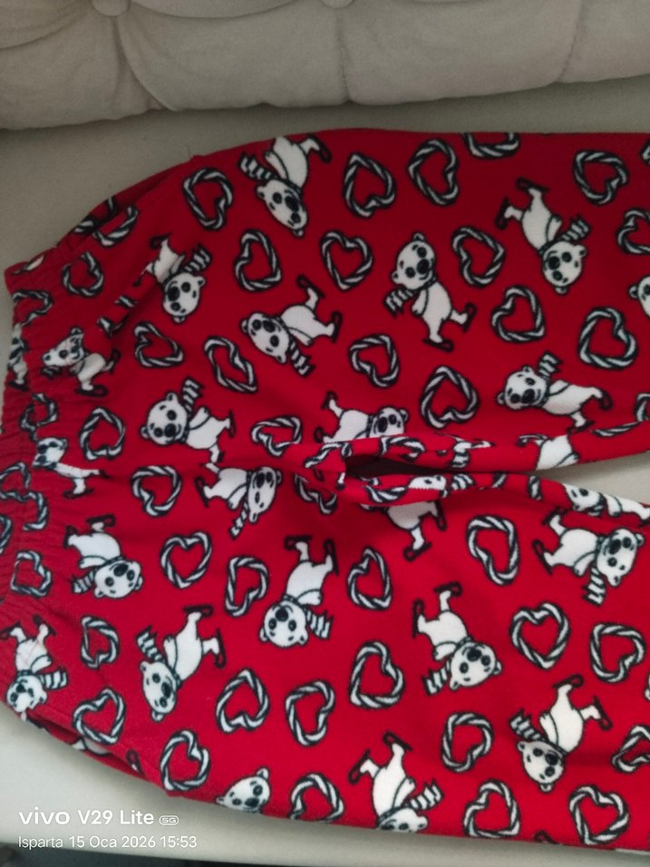 Kırmızı Baskılı polar  tayt - Görsel 5