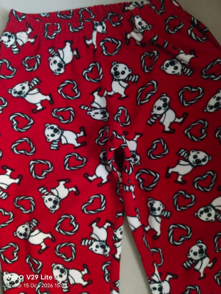 Kırmızı Baskılı polar  tayt - Görsel 2