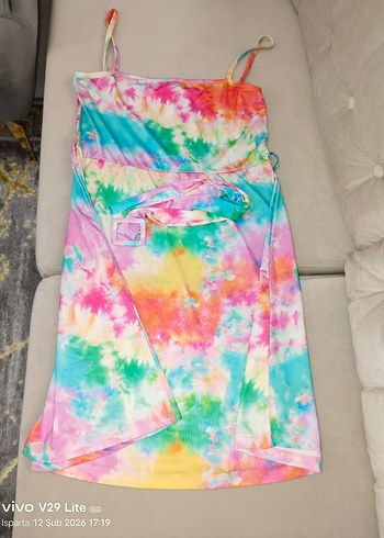 Çok Renkli Batik elbise - Görsel 3