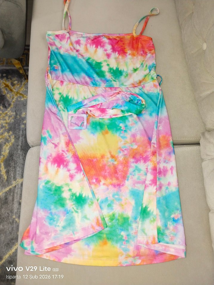 Çok Renkli Batik elbise - Görsel 2