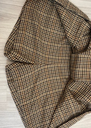 Kadın Kahverengi Pilili Midi Kumaş Etek - Görsel 2