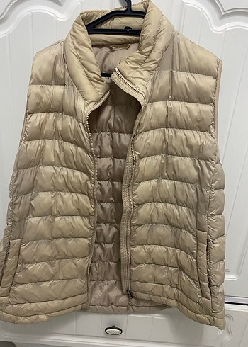 Bej Kadın Fermuarlı Yelek - Görsel 2