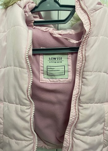 Kız Çocuk Pudra Kapüşonlu Kürklü Mont - Görsel 2