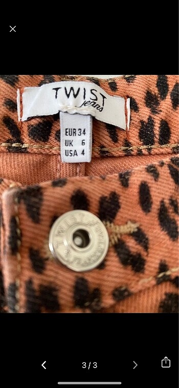 xs Beden Twist leopar jean